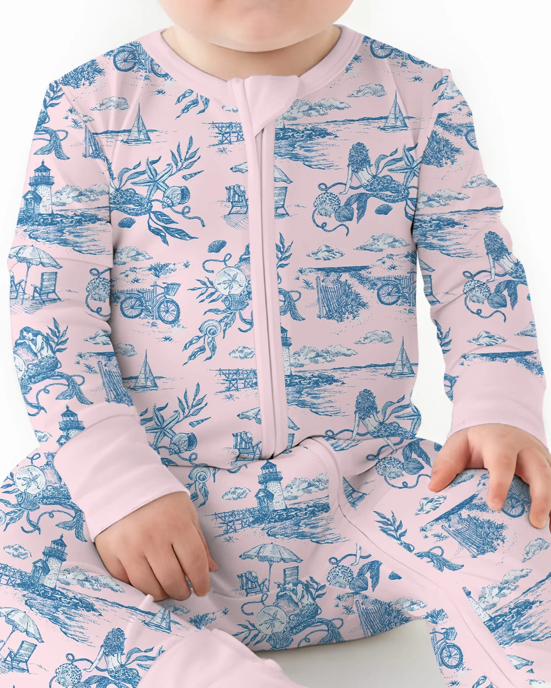Mameluco con cremallera convertible de bambú Summer Toile