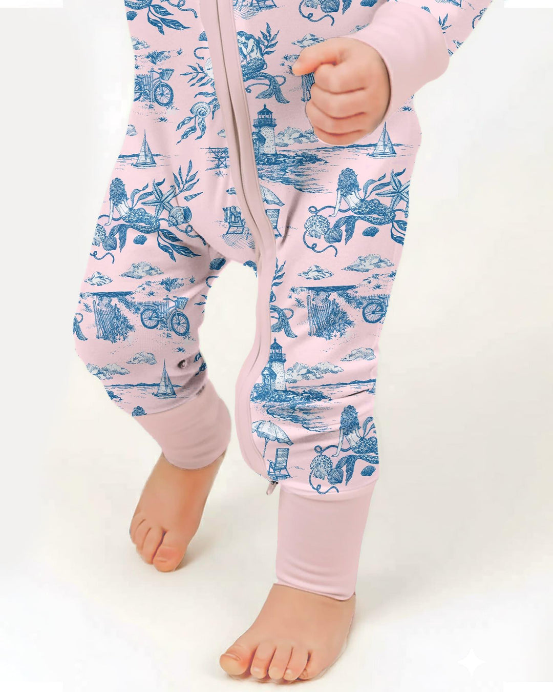Mameluco con cremallera convertible de bambú Summer Toile