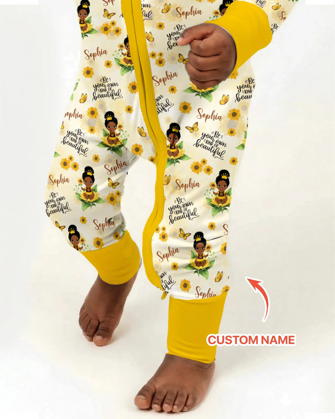 Custom Name Sunflower Queen Bamboo Convertible Zippy