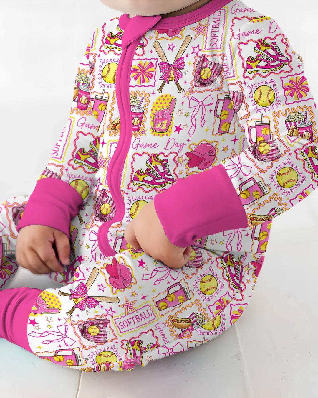 Pink Softball Game Day Bamboo Convertible Zippy