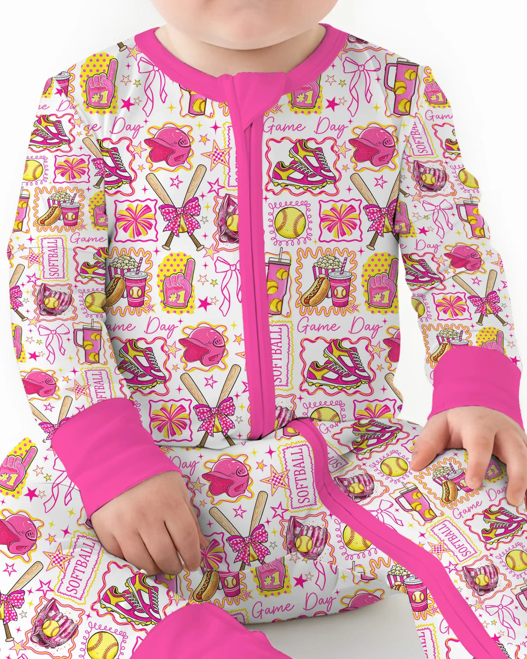 Pink Softball Game Day Bamboo Convertible Zippy