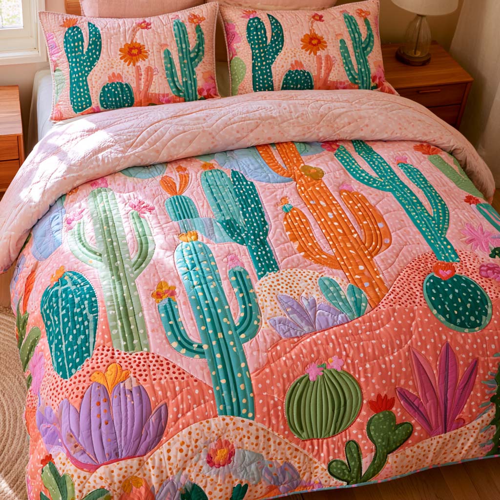Cactus Garden Dreams Bamboo Quilt Bedding Set