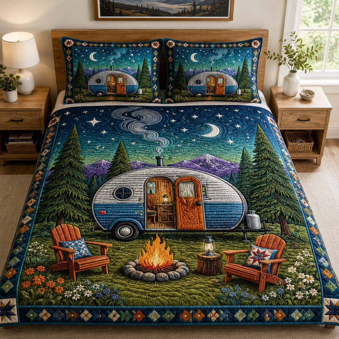 Campfire Night Escape Bamboo Quilt Bedding Set