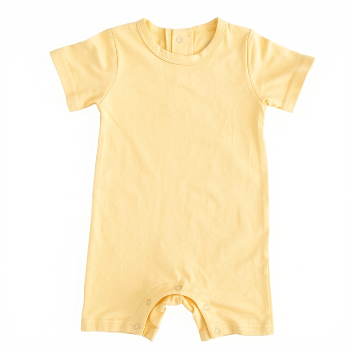 Solid Bamboo Short Sleeve Snap Romper