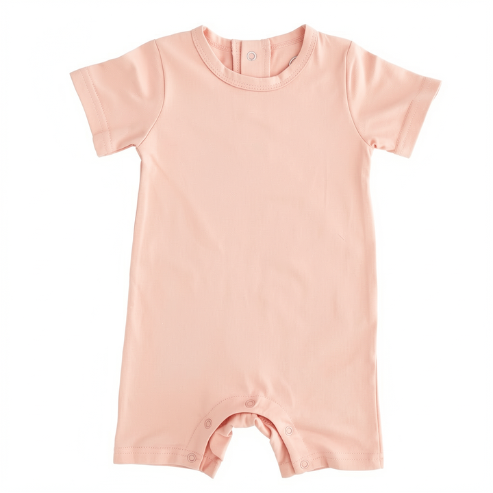 Solid Bamboo Short Sleeve Snap Romper