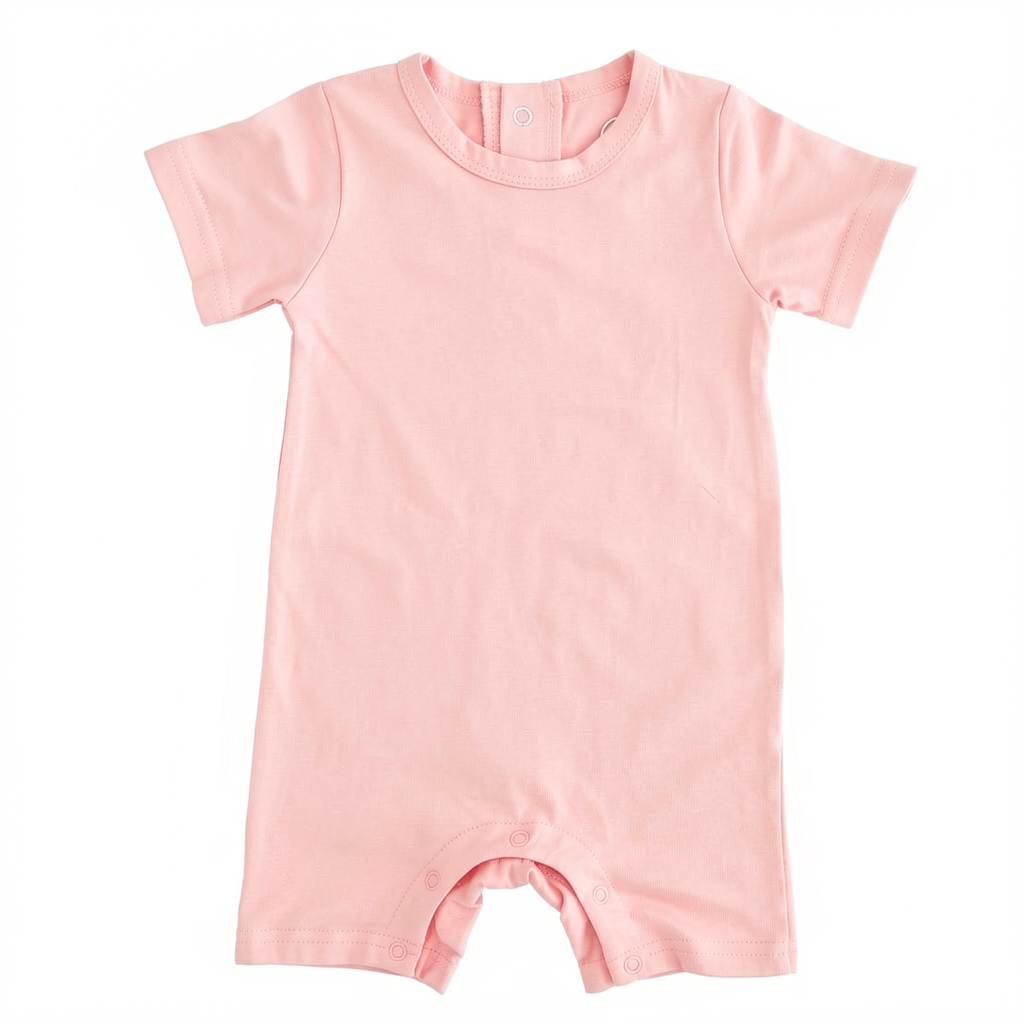 Solid Bamboo Short Sleeve Snap Romper