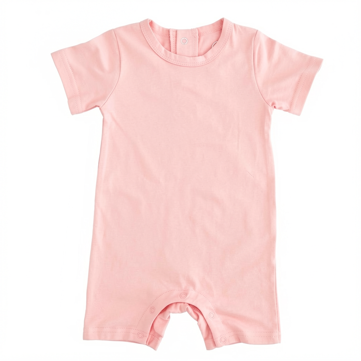 Solid Bamboo Short Sleeve Snap Romper