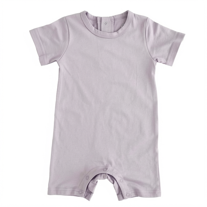 Solid Bamboo Short Sleeve Snap Romper