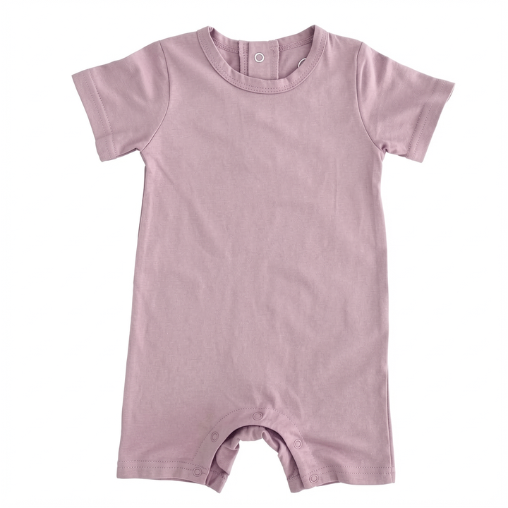Solid Bamboo Short Sleeve Snap Romper