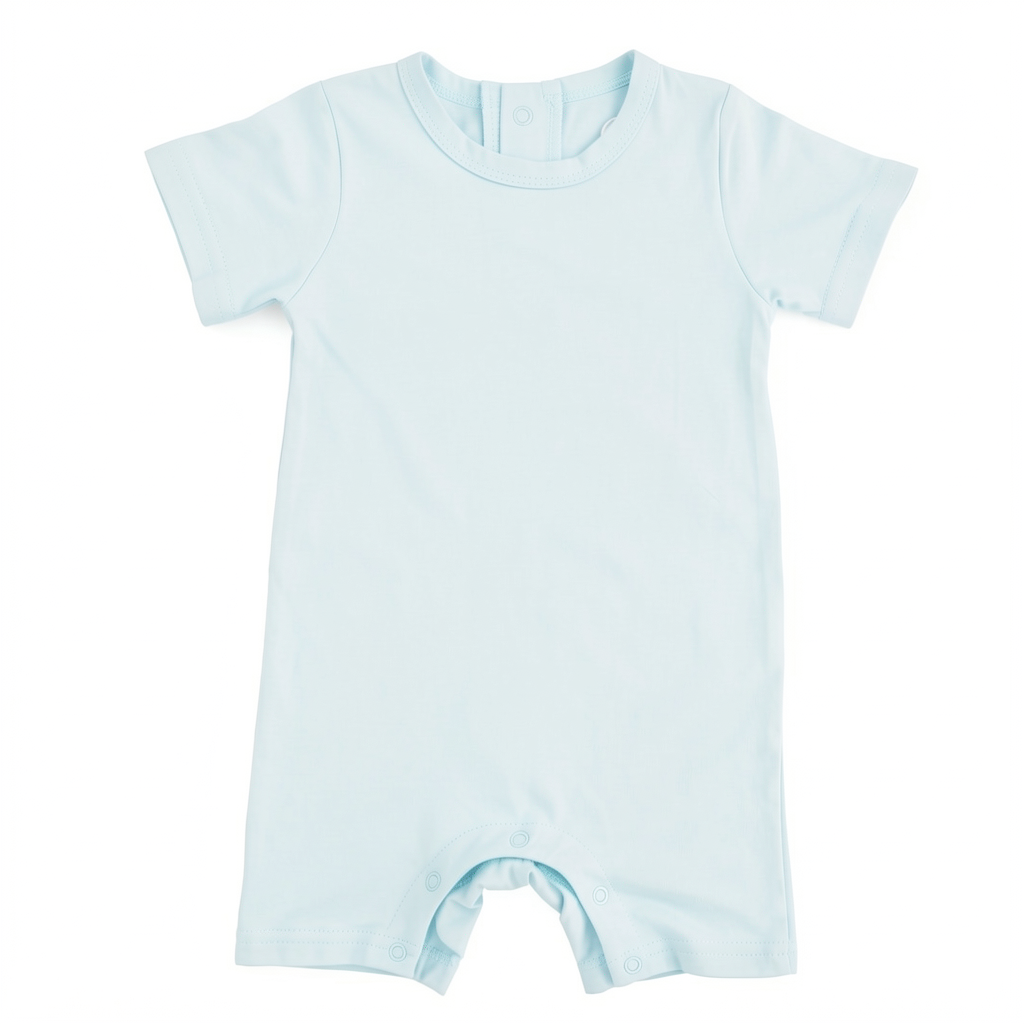 Solid Bamboo Short Sleeve Snap Romper