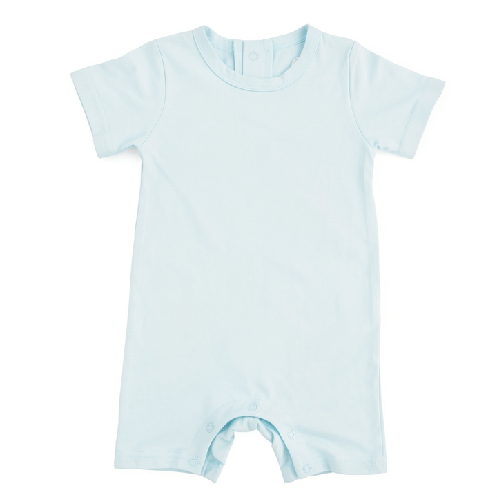 Solid Bamboo Short Sleeve Snap Romper