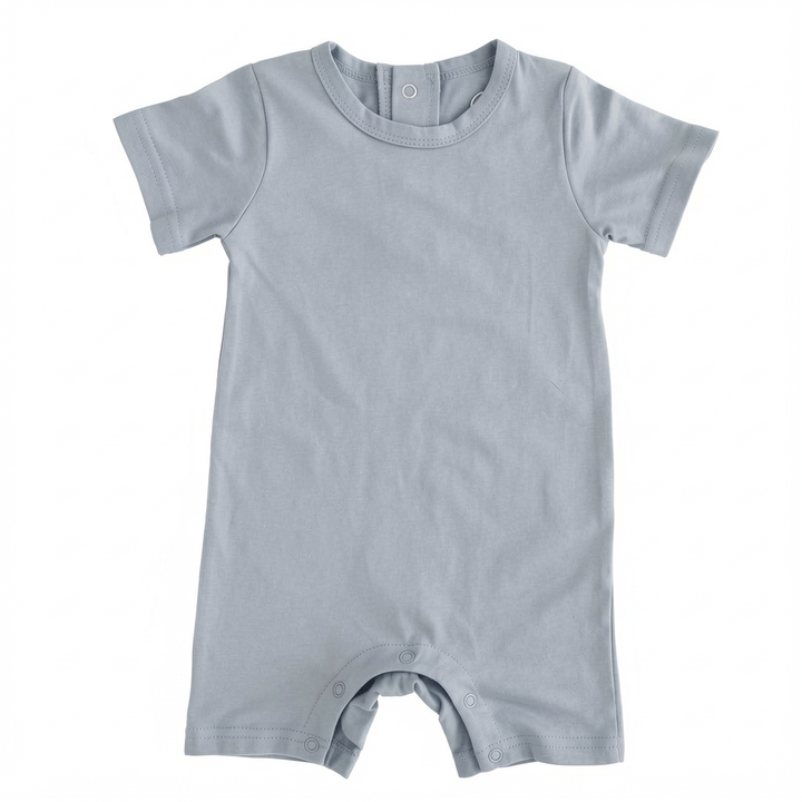 Solid Bamboo Short Sleeve Snap Romper