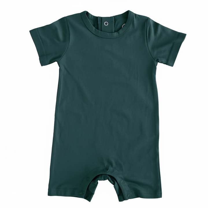 Solid Bamboo Short Sleeve Snap Romper