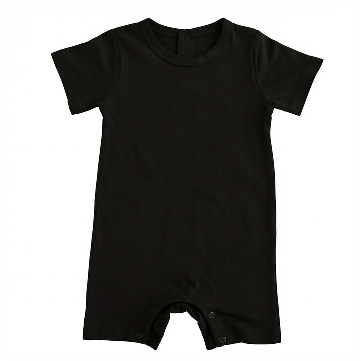 Solid Bamboo Short Sleeve Snap Romper