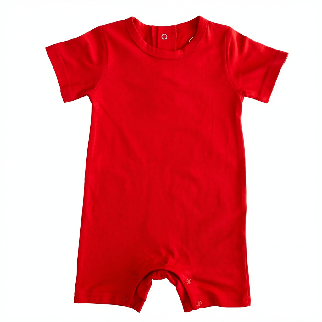Solid Bamboo Short Sleeve Snap Romper