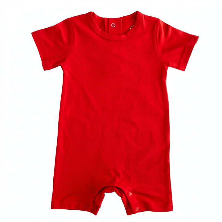 Solid Bamboo Short Sleeve Snap Romper