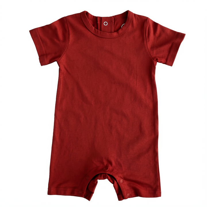Solid Bamboo Short Sleeve Snap Romper