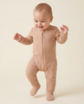 Waffle Bamboo Zipper Footie