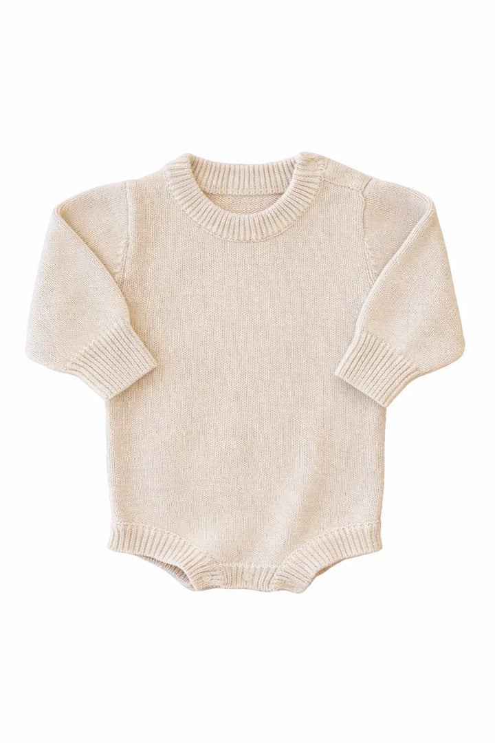 Solid Color Knit Sweater Bubble