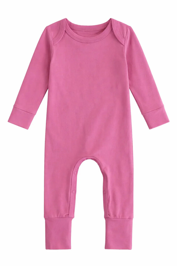 Solid color Bamboo Full Length Snap Rompers