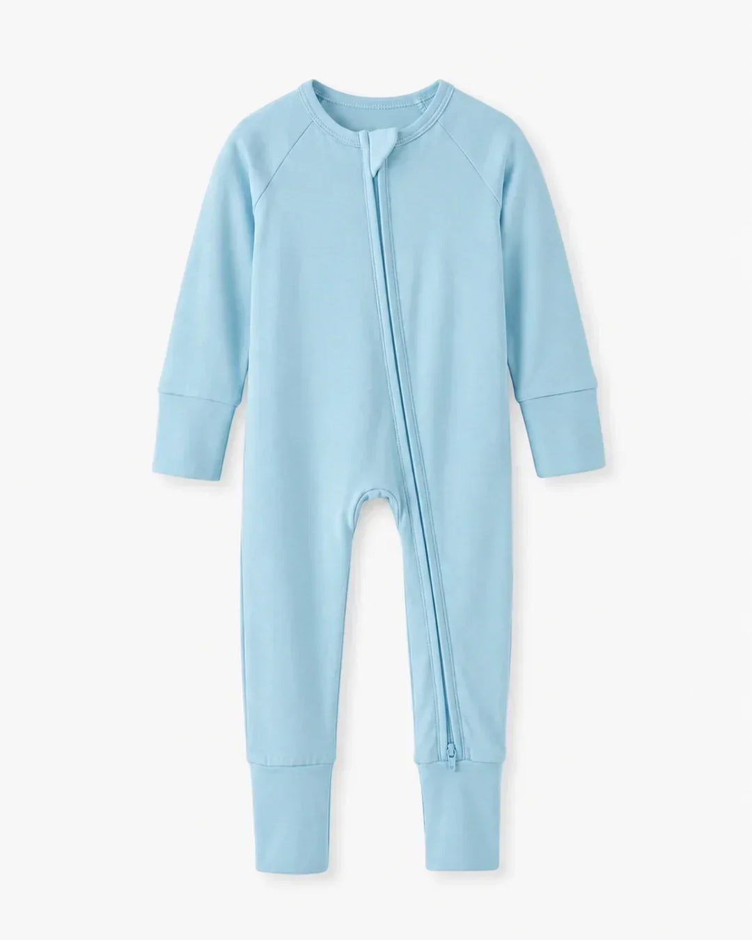 Light Blue Bamboo Convertible Zippered Romper