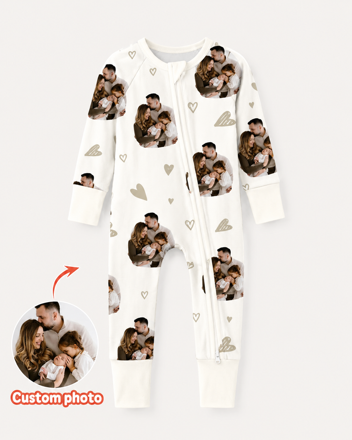 Custom Face All Over Print Baby Bamboo Convertible Zippy