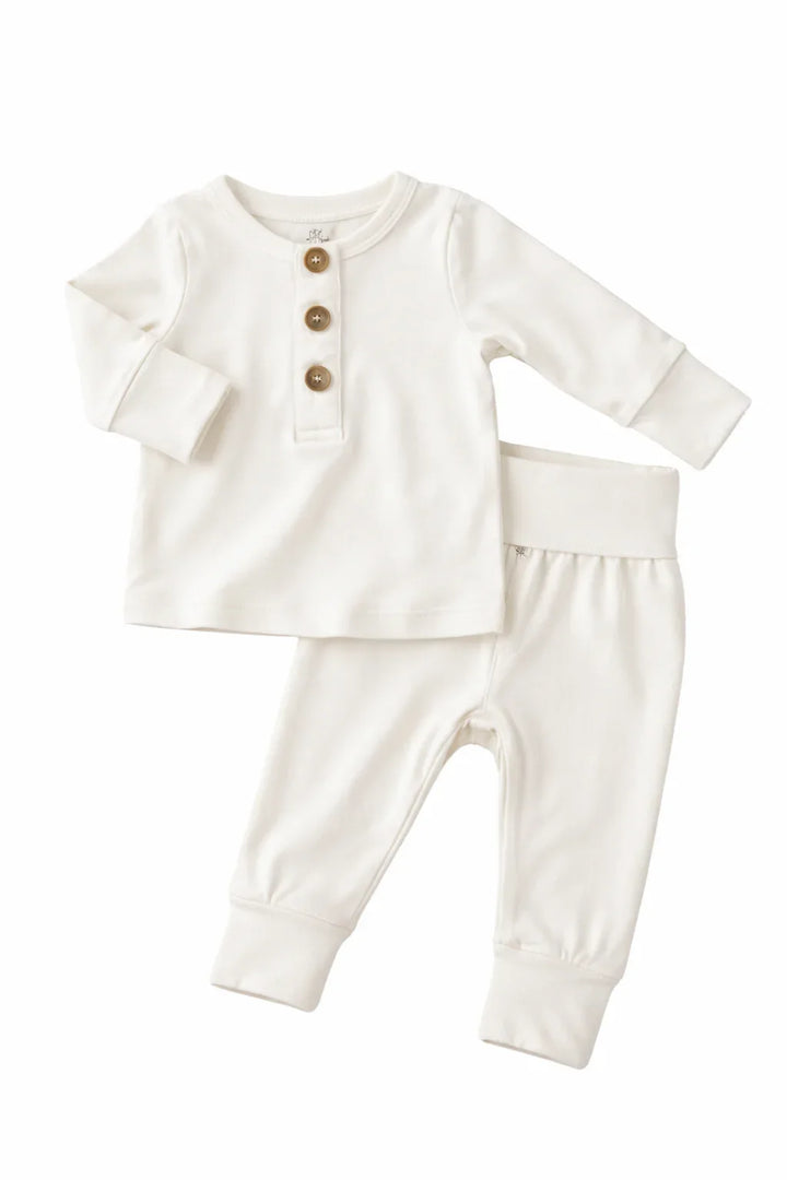 Solid Color Bamboo Button Top & Bottom
