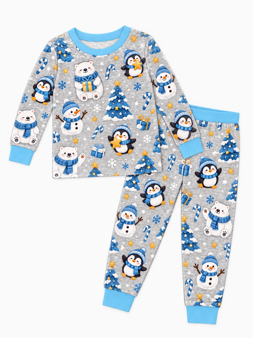 The Blue Beanie Bamboo Two Piece Long Sleeve Pajama Set
