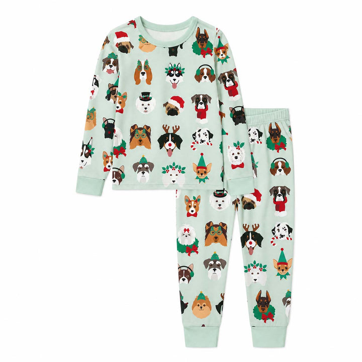Christmas Dogs Bamboo Two Piece Long Sleeve Pajama Set