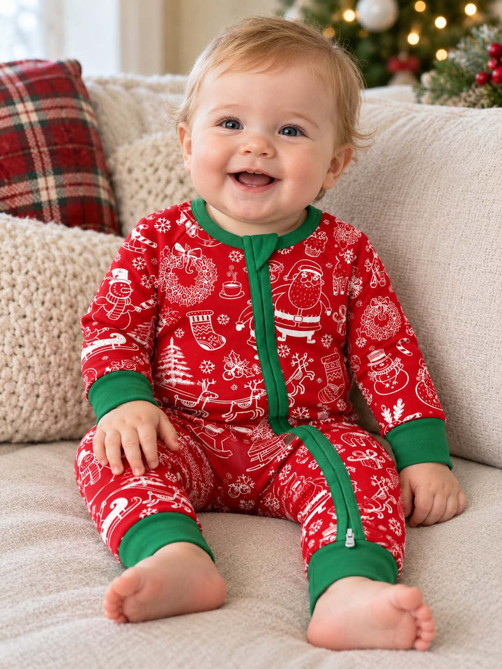 Classic Christmas Doodles Bamboo Convertible Zippy