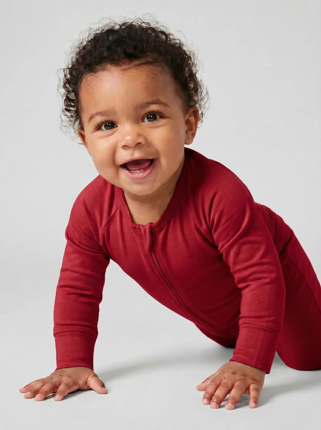 Red Bamboo Convertible Zippered Romper