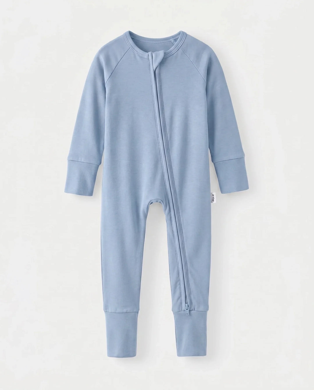 Light Steel Blue Bamboo Convertible Zippered Romper