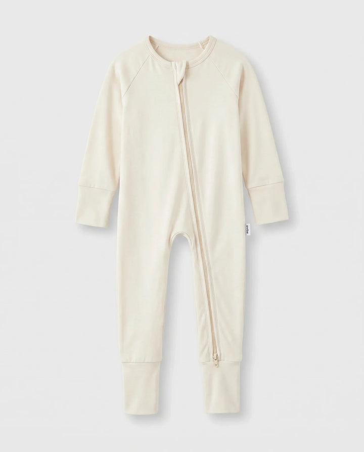 Oat Bamboo Convertible Zippered Romper