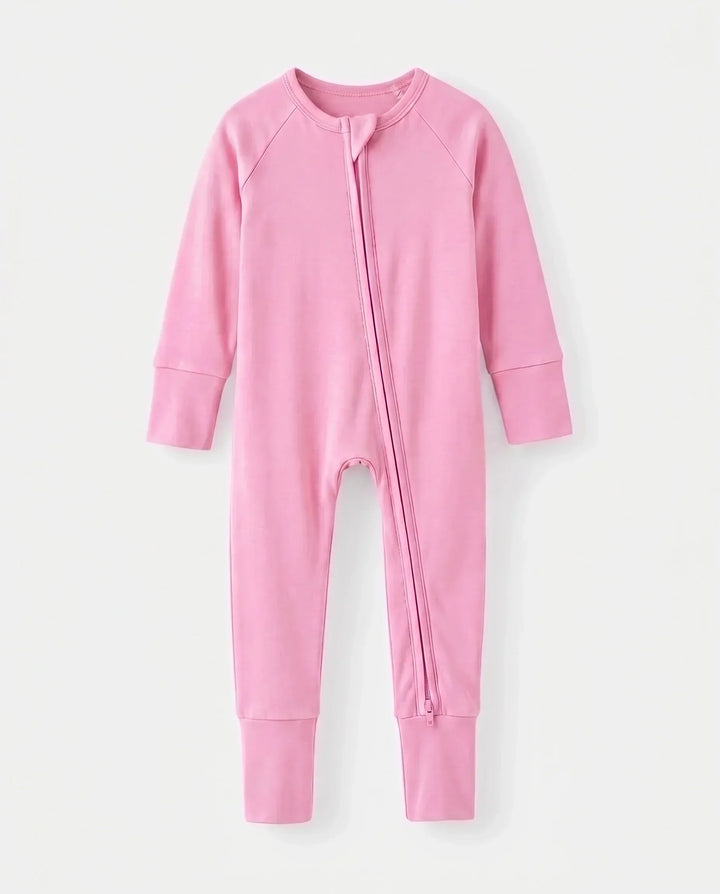 Pink Bamboo Convertible Zippered Romper
