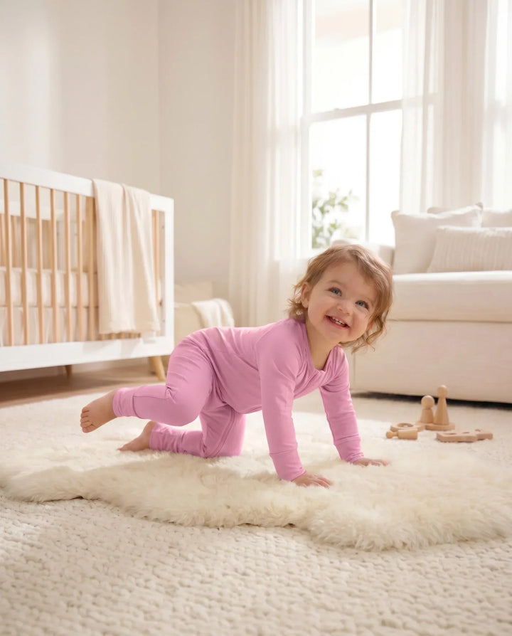Pink Bamboo Convertible Zippered Romper