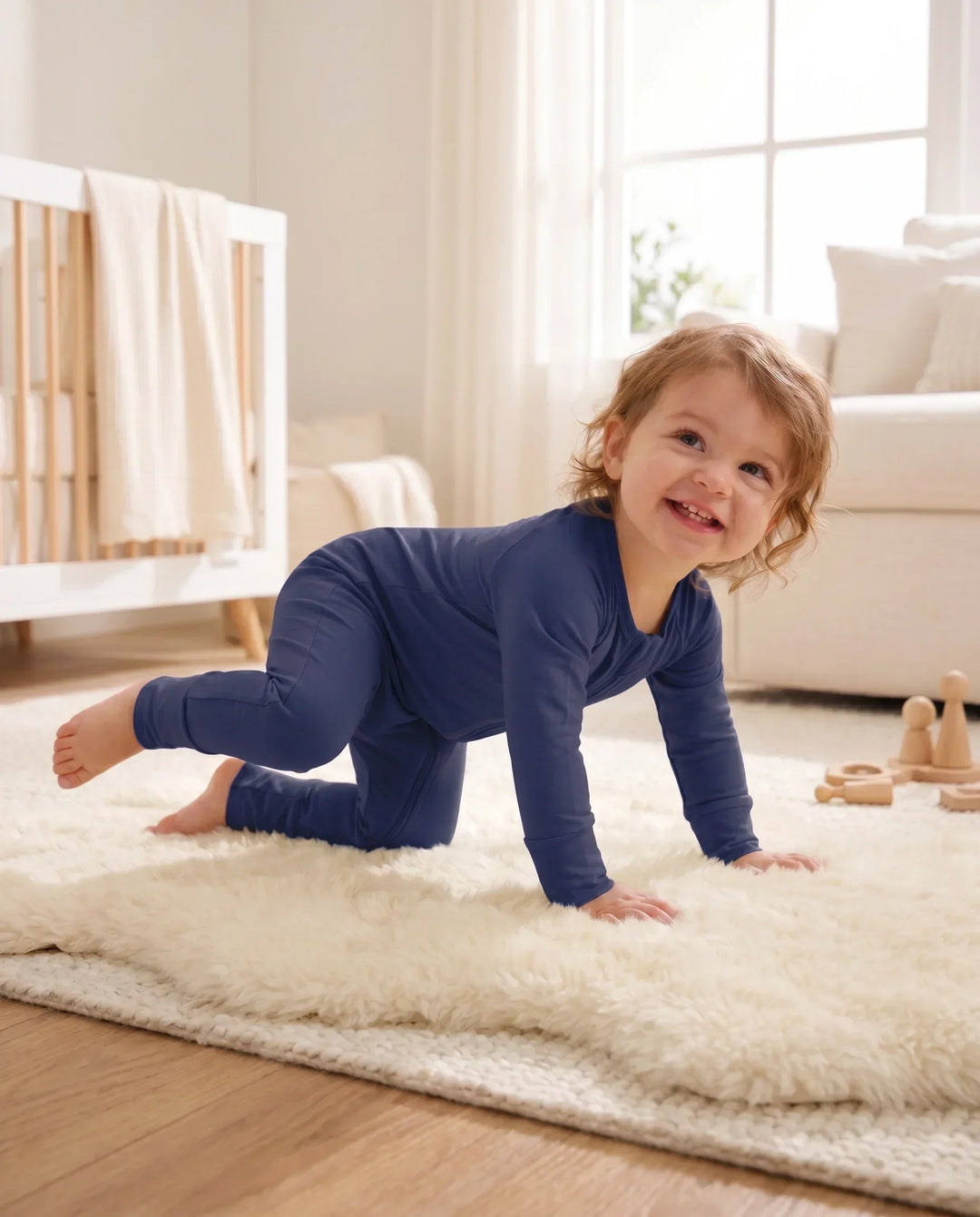 American Blue Bamboo Convertible Zippered Romper