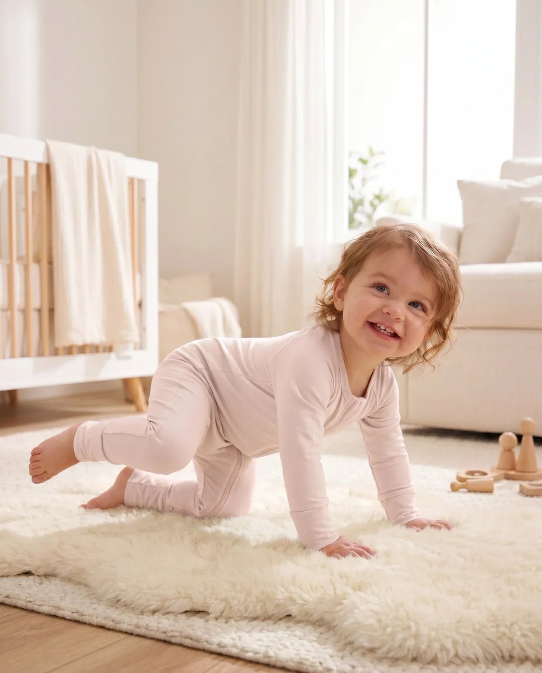Blush Bamboo Convertible Zippered Romper