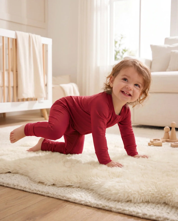 Red Bamboo Convertible Zippered Romper