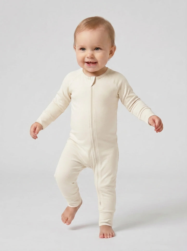 Oat Bamboo Convertible Zippered Romper