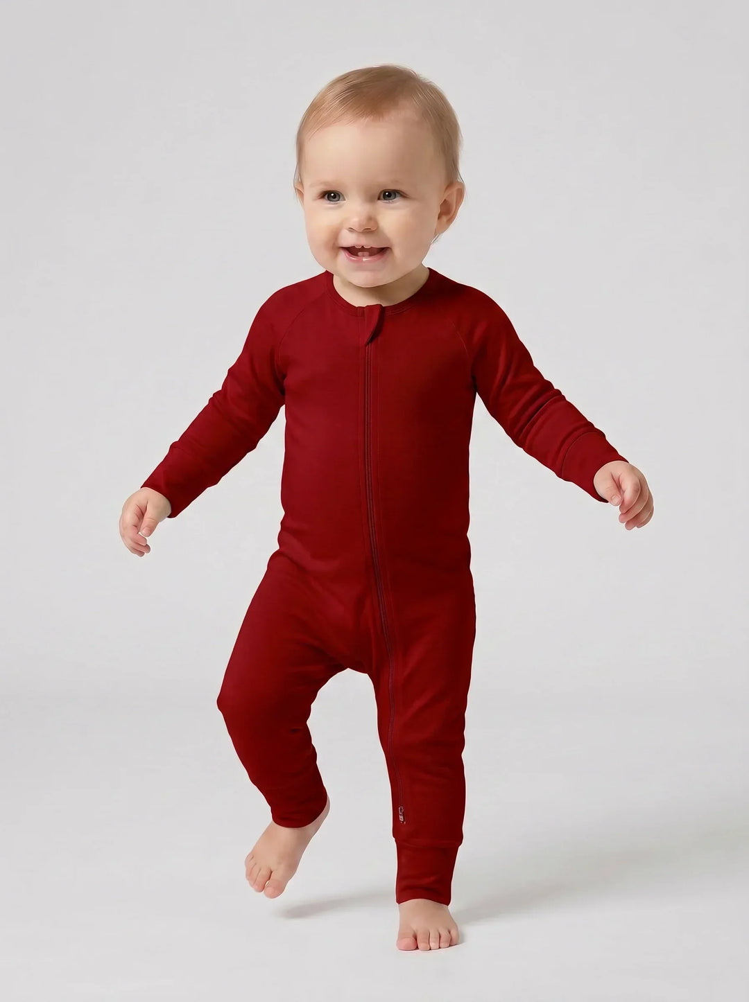 Maroon Bamboo Convertible Zippered Romper