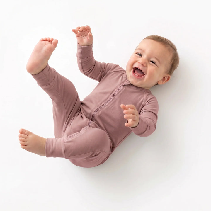 Rosy Brown Bamboo Convertible Zippered Romper