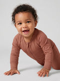 Dark Chestnut Bamboo Convertible Zippered Romper