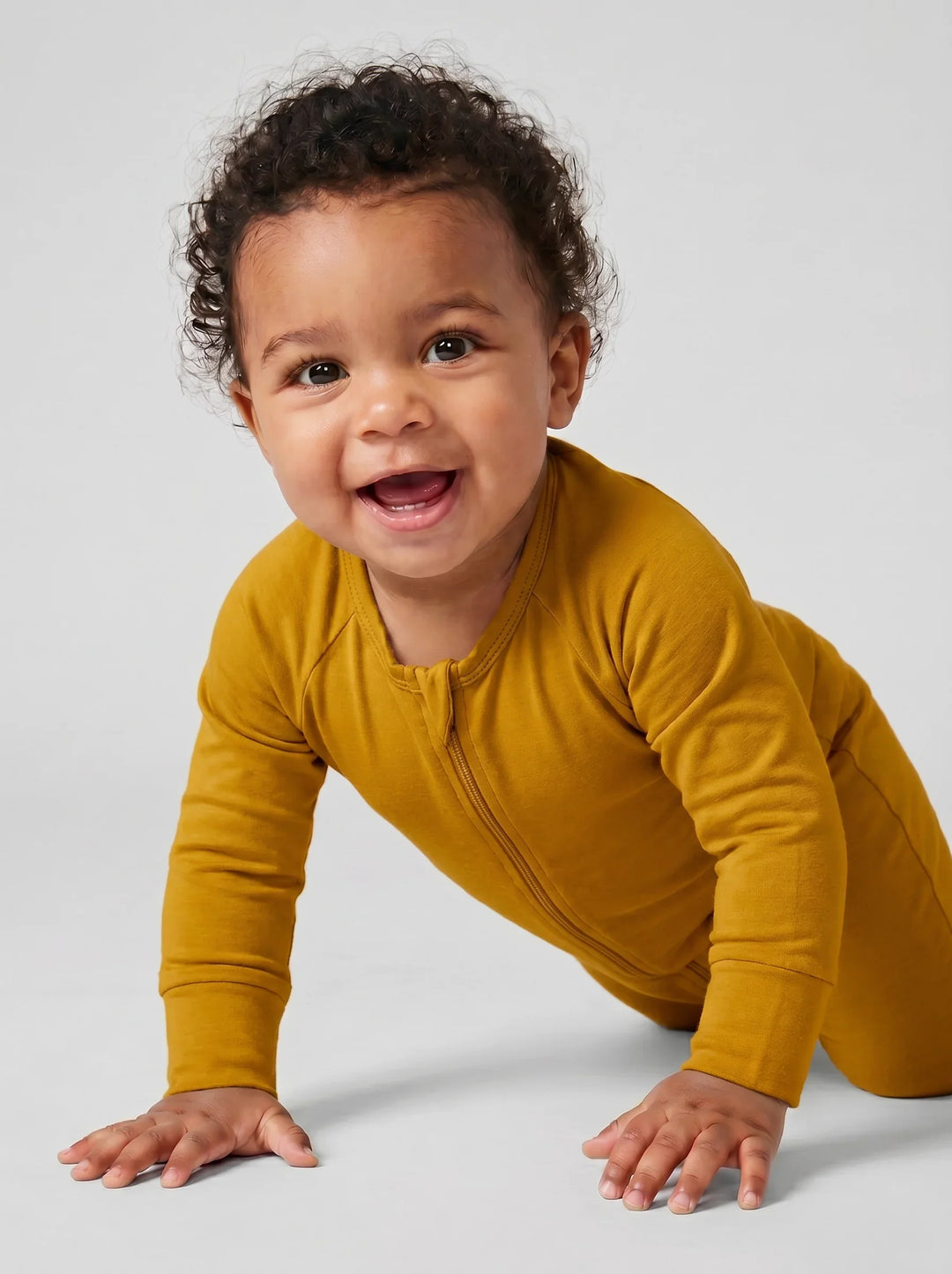 Dark Goldenrod Bamboo Convertible Zippered Romper