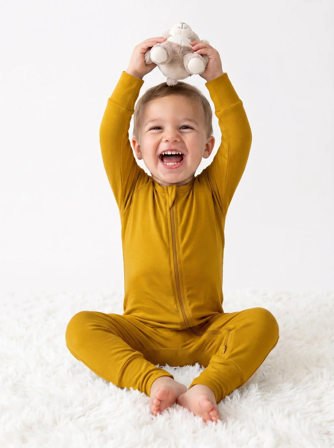 Dark Goldenrod Bamboo Convertible Zippered Romper