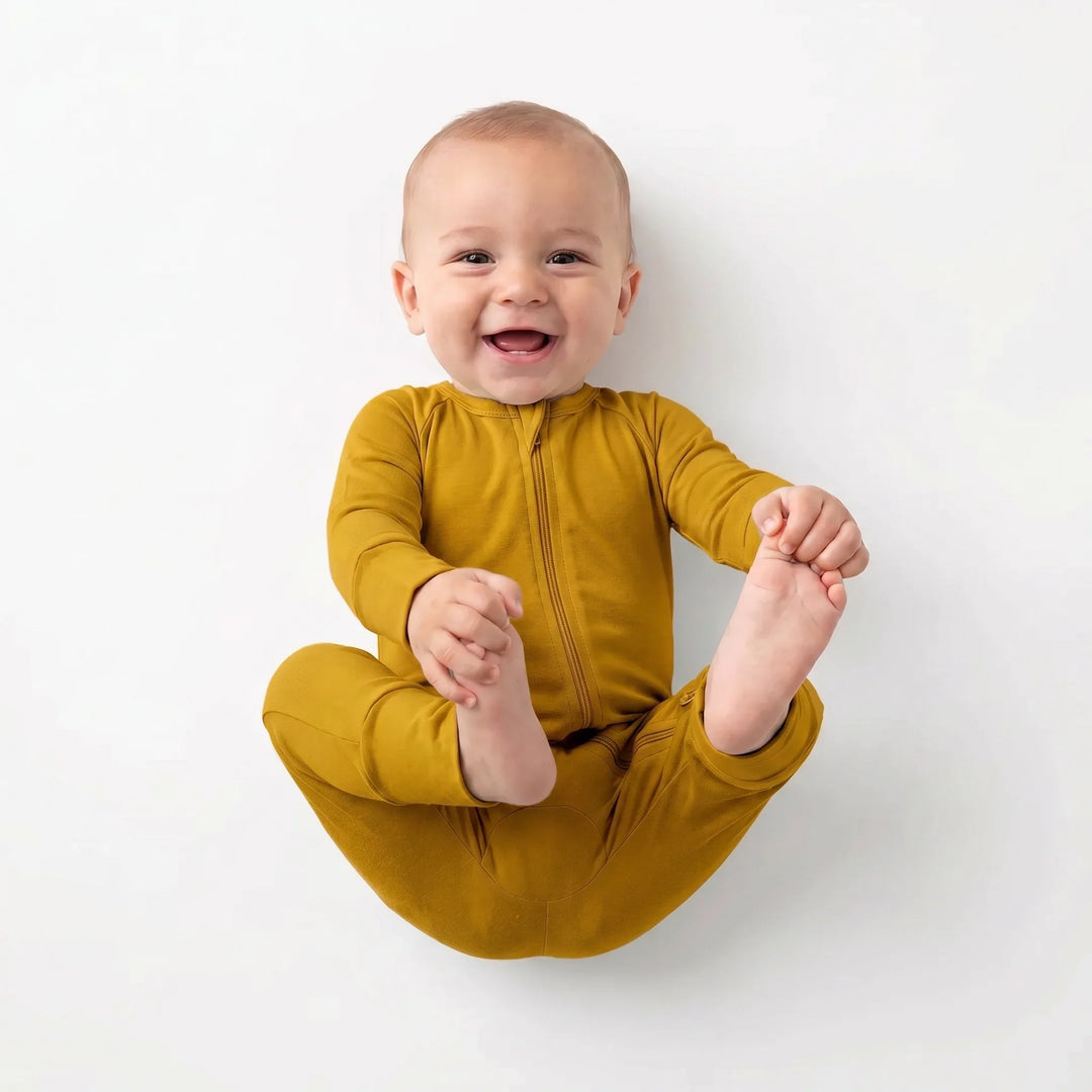 Dark Goldenrod Bamboo Convertible Zippered Romper
