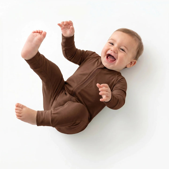 Brown Chocolate Bamboo Convertible Zippered Romper
