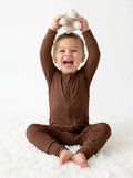 Brown Chocolate Bamboo Convertible Zippered Romper