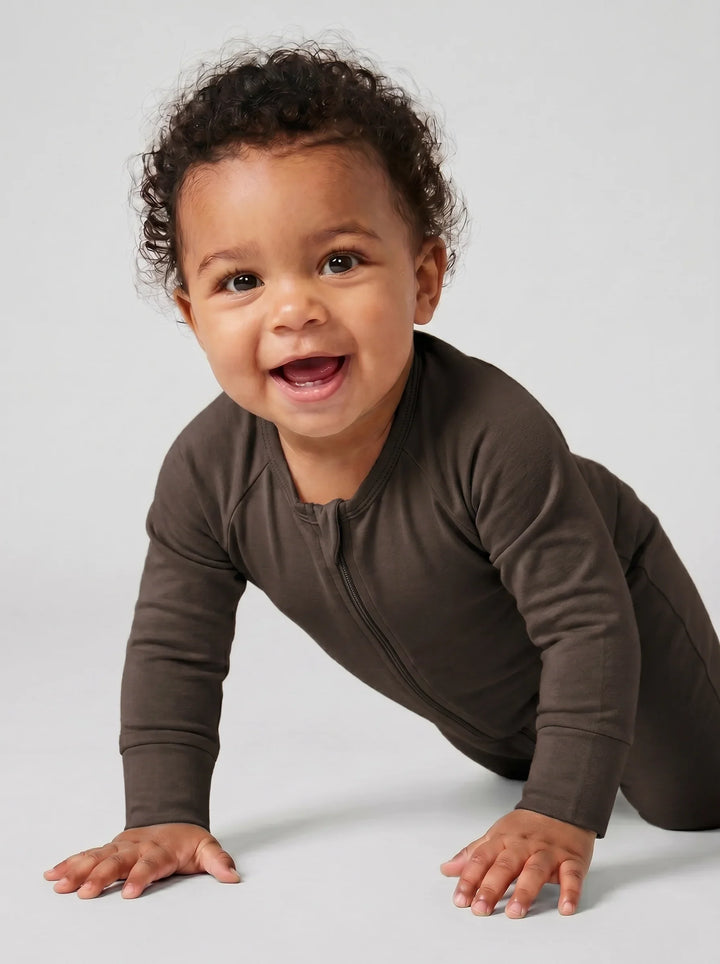 Espresso Bamboo Convertible Zippered Romper