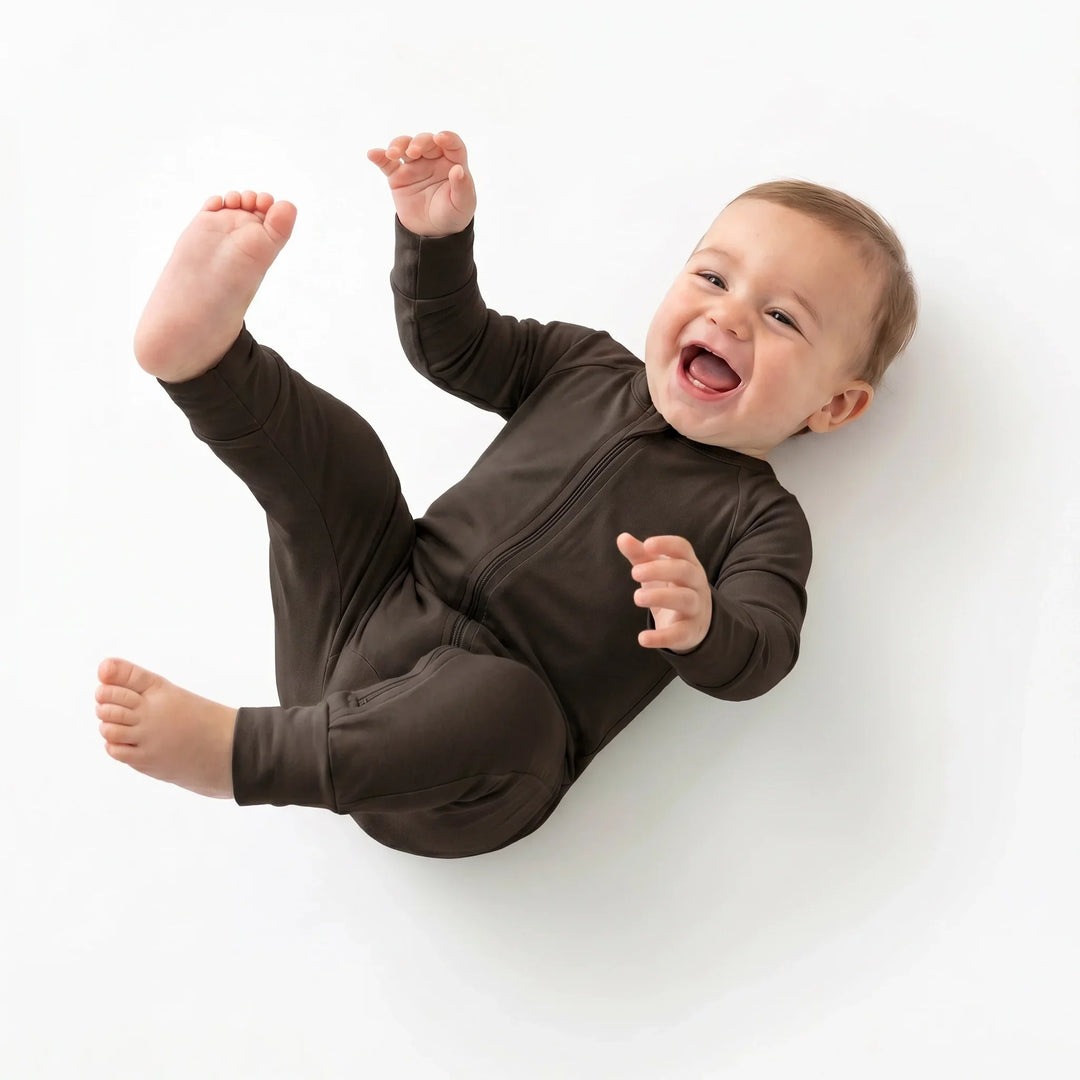 Espresso Bamboo Convertible Zippered Romper