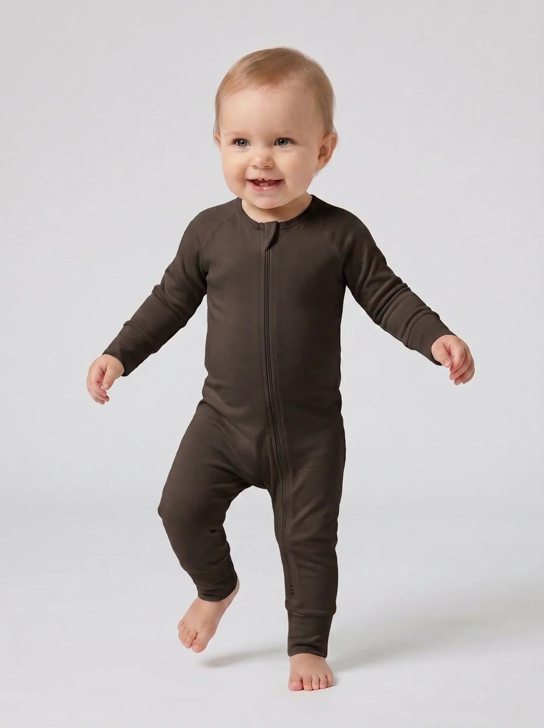 Espresso Bamboo Convertible Zippered Romper